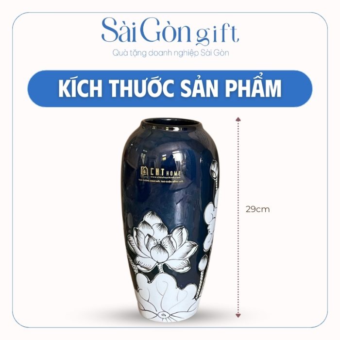 Kích thước của lọ hoa gốm sứ quà tặng ngày Phụ Nữ