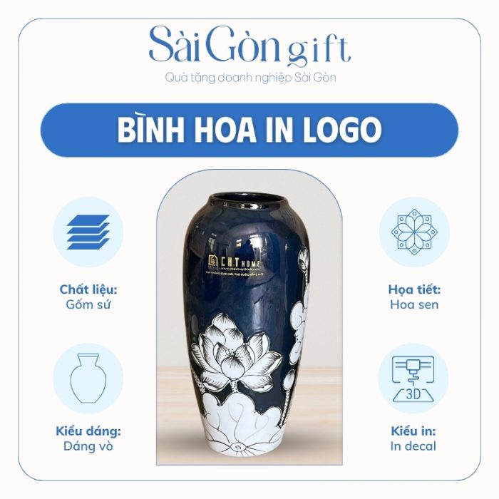 Đặc điểm bình hoa in logo đẹp