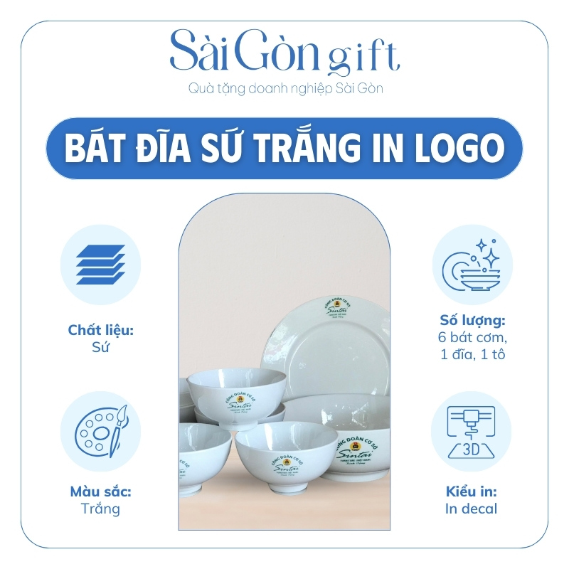 Đặc điểm của bộ bát đĩa sứ trắng 8 món