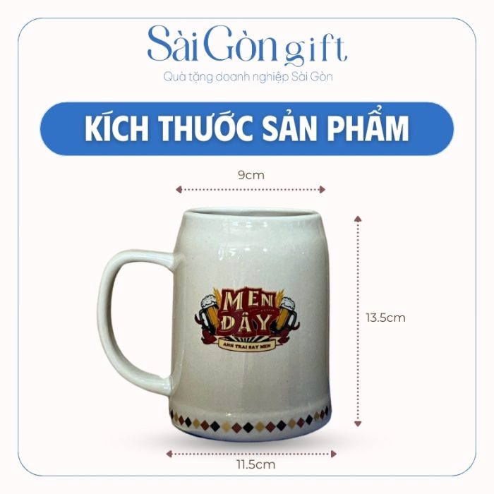 Kích thước ca bia Bát Tràng