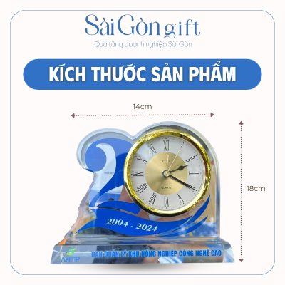 Kích thước chiều cao và chiều rộng của đồng hồ để bàn