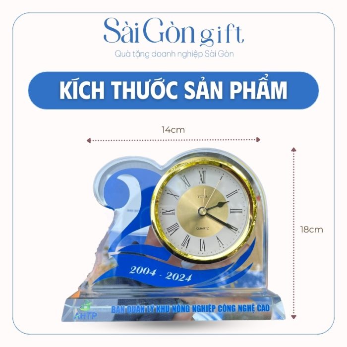 Kích thước chiều cao và chiều rộng của đồng hồ để bàn