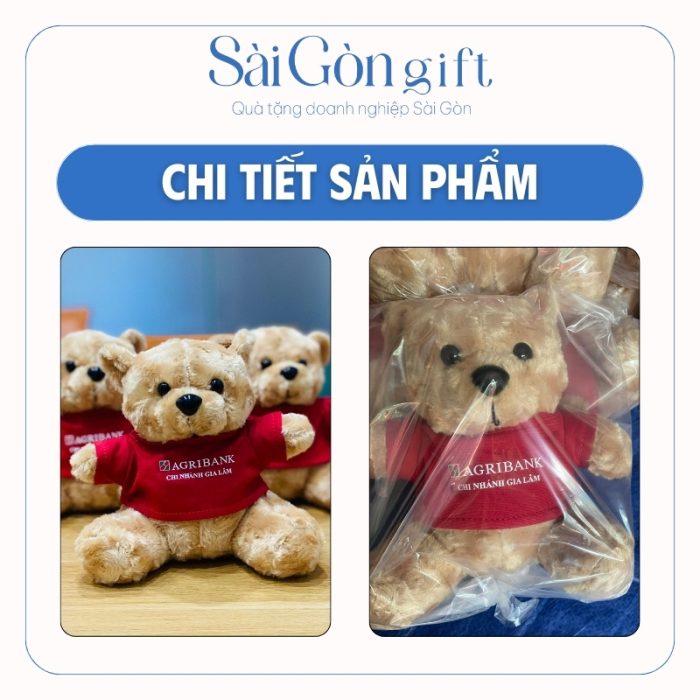 Gấu bông teddy in logo thương hiệu