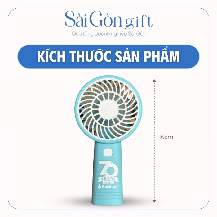 Kích thước quạt cầm tay in logo