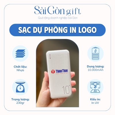 Sạc Dự Phòng 10.000mAh In Logo