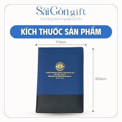 Kích thước sổ da ép kim logo