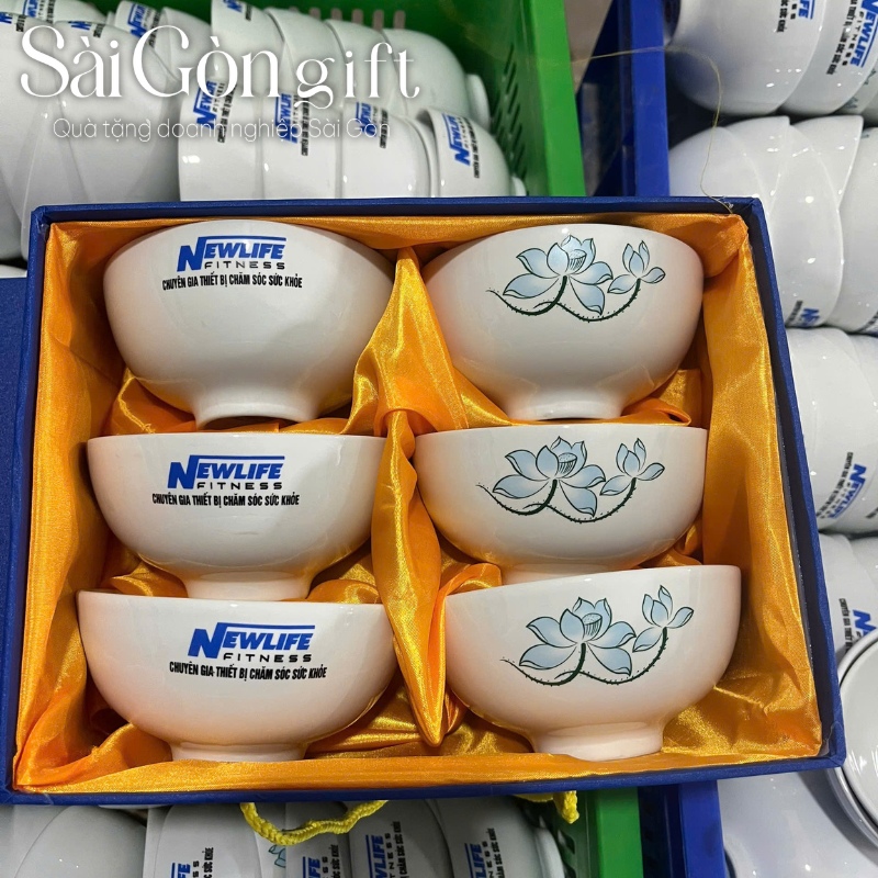 Bộ bát cơm in logo quà tặng