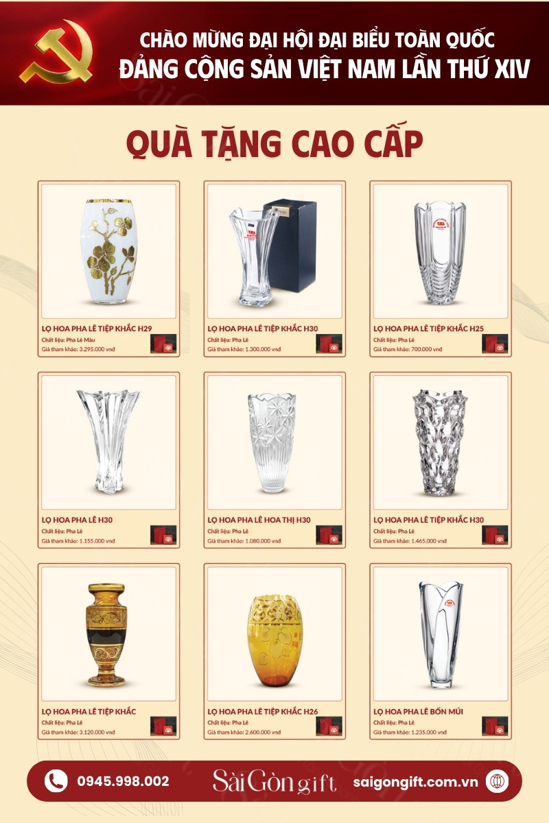 Quà tặng bình hoa in logo