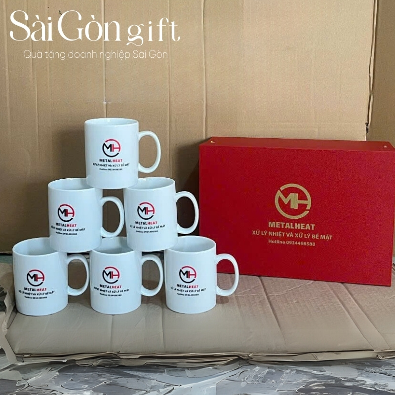 Bộ cốc sứ quà tặng in logo