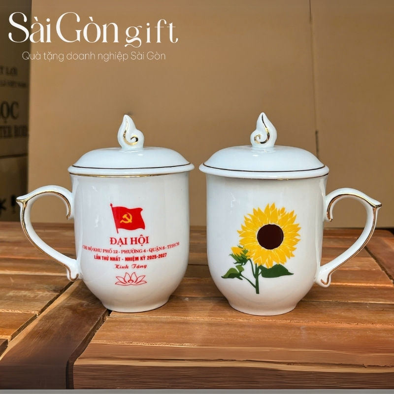 Cốc sứ in logo Đại hội Đảng