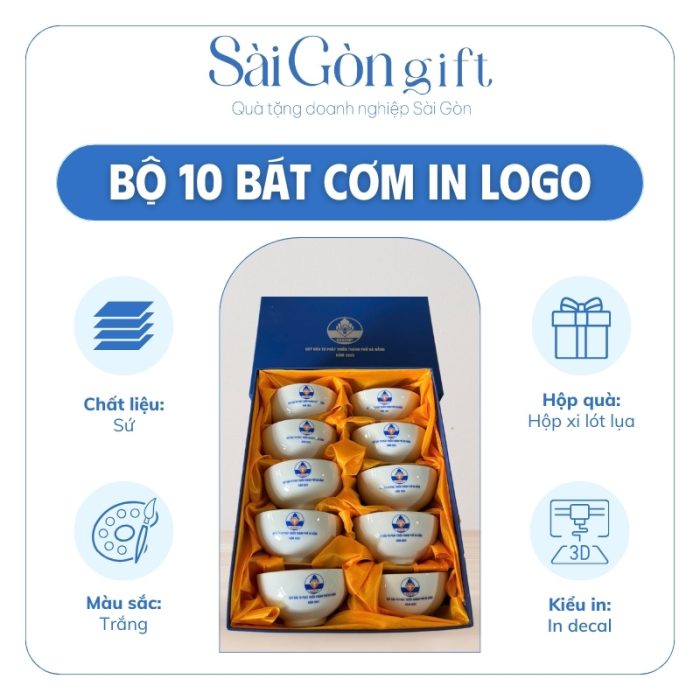 Đặc điểm của bộ bát sứ in logo thương hiệu