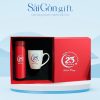 Bộ Giftset 2 Món Cốc Sứ Và Bình Giữ Nhiệt In Logo Quà Tặng Kỷ Niệm Thành Lập SG-GS05