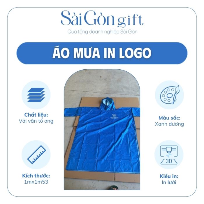 đặc điểm Áo Mưa Cánh Dơi In Logo Quà Tặng Ngành Y Tế SG-AM03