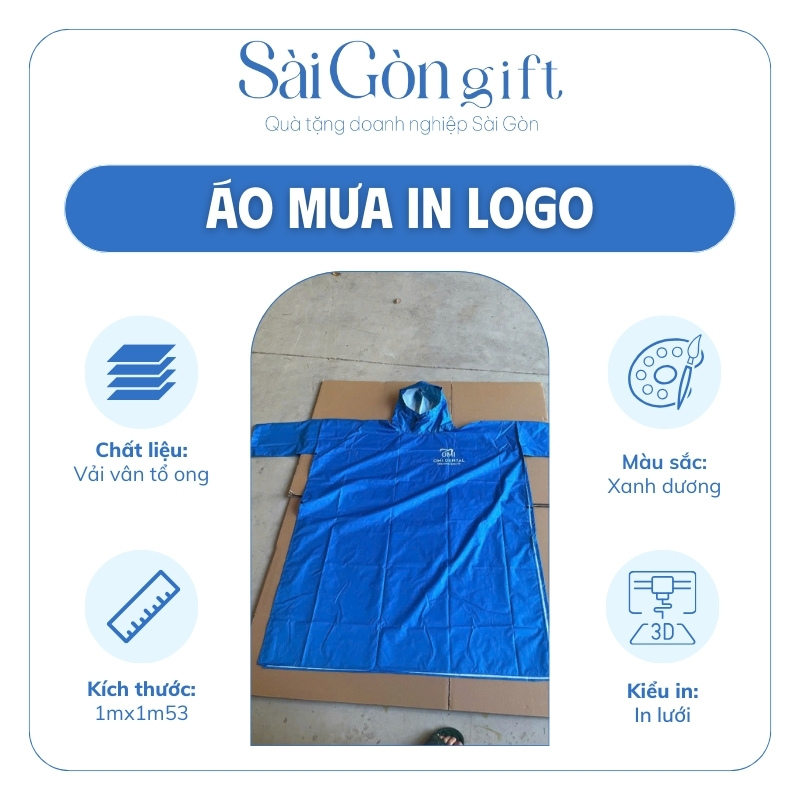 đặc điểm Áo Mưa Cánh Dơi In Logo Quà Tặng Ngành Y Tế SG-AM03