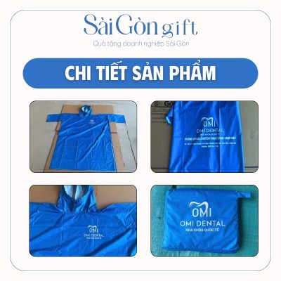 chi tiết Áo Mưa Cánh Dơi In Logo Quà Tặng Ngành Y Tế SG-AM03