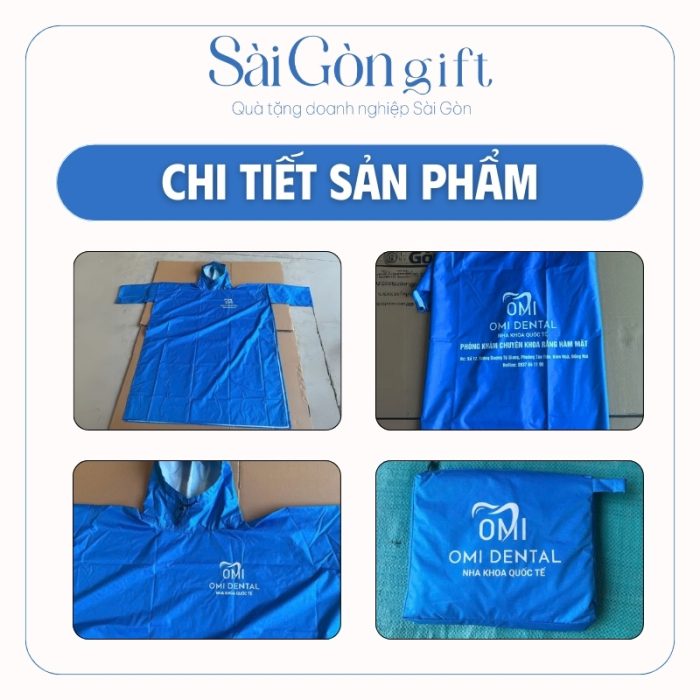 chi tiết Áo Mưa Cánh Dơi In Logo Quà Tặng Ngành Y Tế SG-AM03
