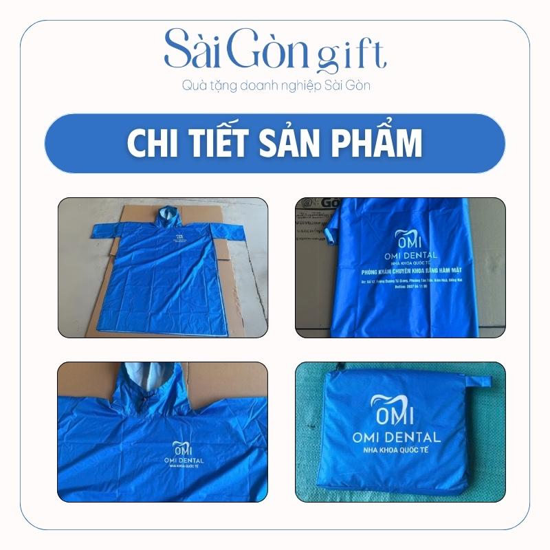 chi tiết Áo Mưa Cánh Dơi In Logo Quà Tặng Ngành Y Tế SG-AM03