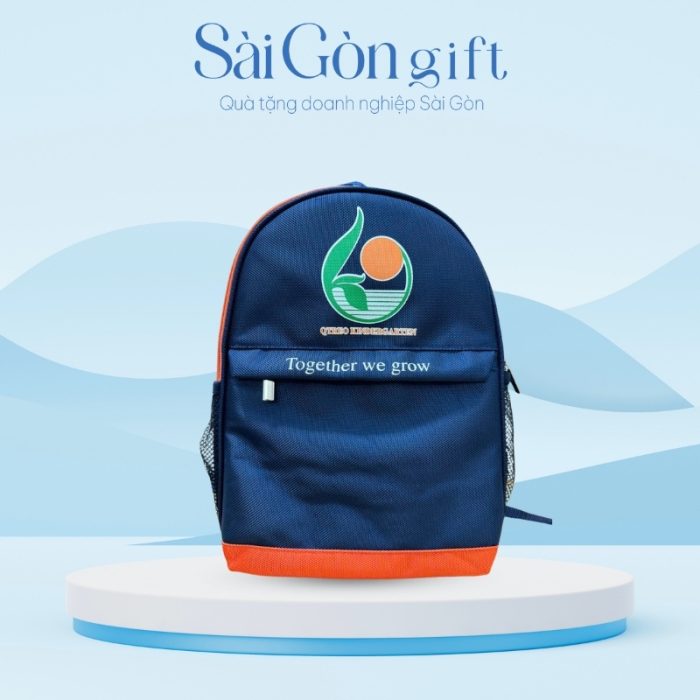 Balo Phối Xanh Cam In Logo Quà Tặng Nhân Viên SG-BL05