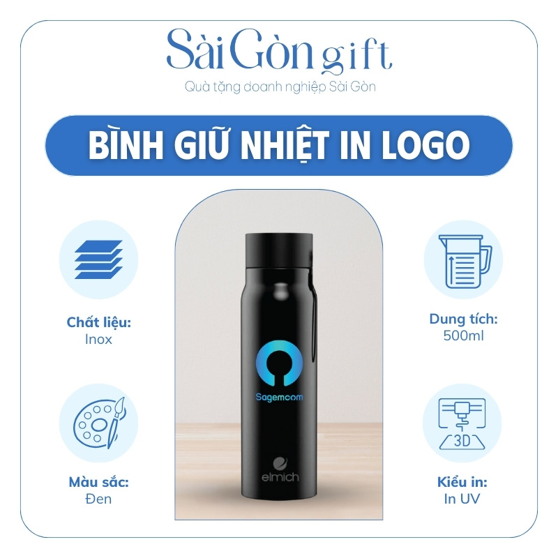 đặc điểm Bình Giữ Nhiệt In Logo Quà Tặng Nhân Viên SG-BGN11