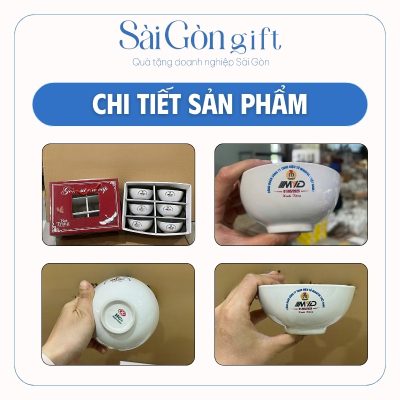 chi tiết Bộ 6 Bát Cơm In Logo Quà Tặng Đối Tác SG-BD08