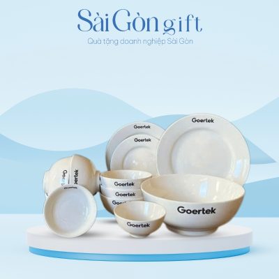 Bộ Bát Đĩa 12 Món In Logo Quà Tặng Đối Tác SG-BD10
