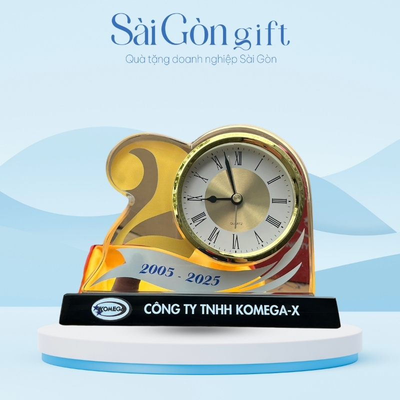 Đồng Hồ Để Bàn Pha Lê Quà Tặng Kỷ Niệm Thành Lập SG-DH03