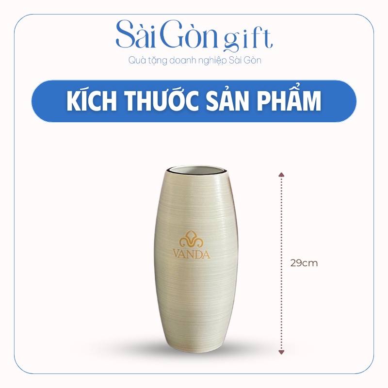 kích thước Lọ Hoa Dáng Bom Vẽ Hoa In Logo Quà Tặng Đối Tác SG-LH07