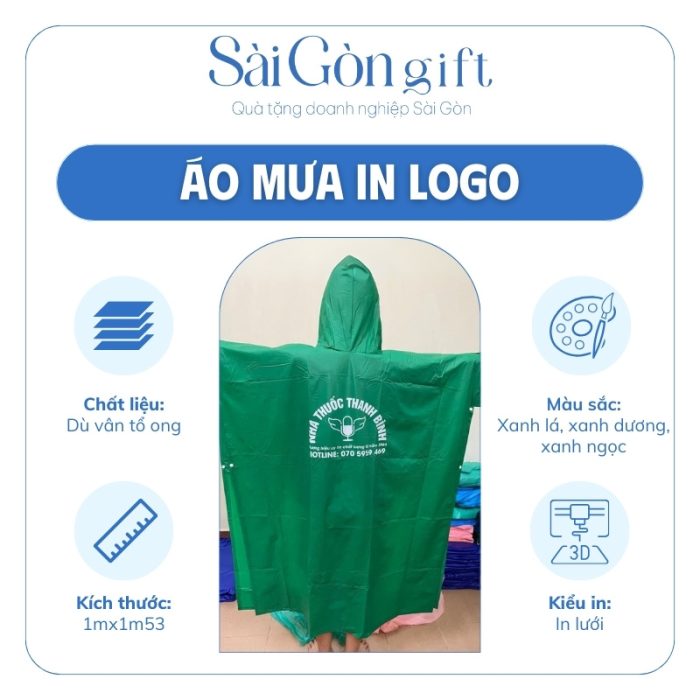 Đặc điểm áo mưa quà tặng y tế in logo