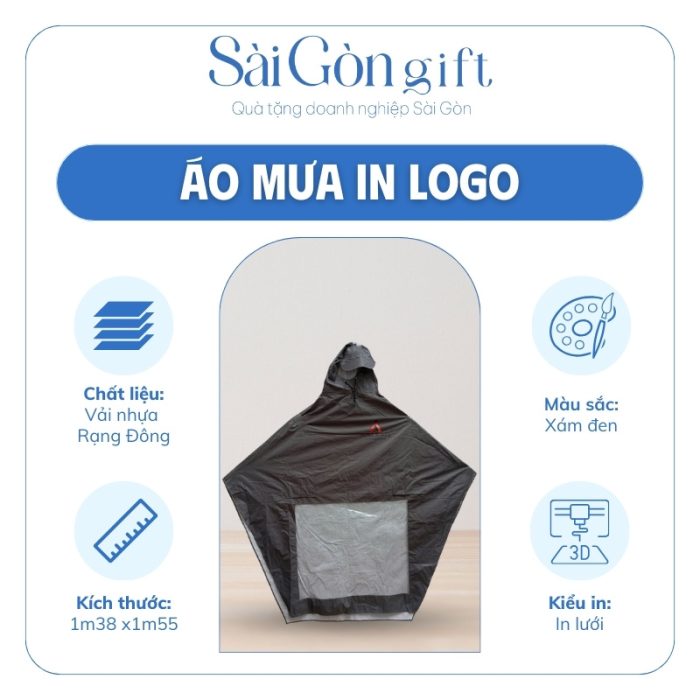 Các thông tin chi tiết áo mưa cánh dơi in logo