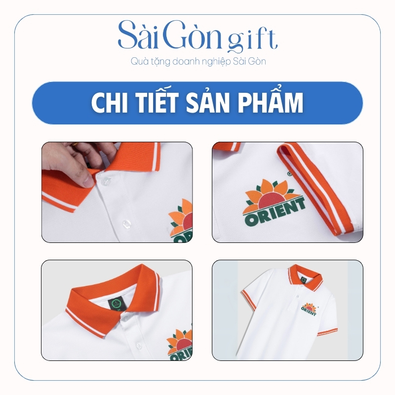 chi tiết Áo Polo Thun Cotton In Logo Quà Tặng Quảng Cáo SG-A02