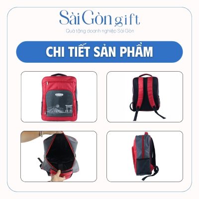 Các mặt bên của sản phẩm ba lô in logo
