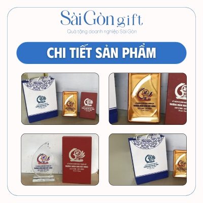 Kỷ Niệm Chương Pha Lê Hình Chiếc Lá In Logo Quà Tặng Kỷ Niệm SG-KNC02