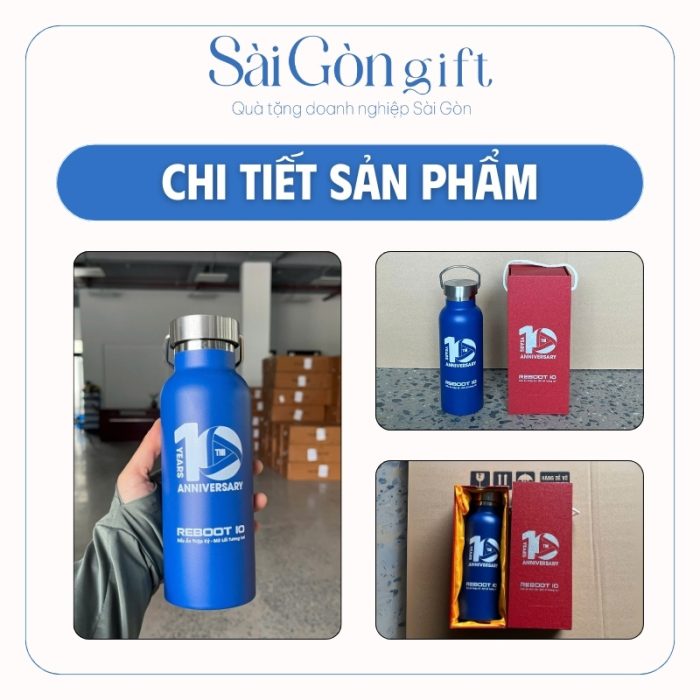 Chi tiết các màu và logo in trên bình giữ nhiệt