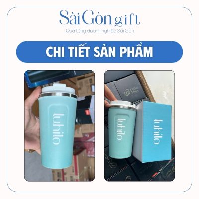 Hình ảnh logo in lưới sắc nét trên ly giữ nhiệt