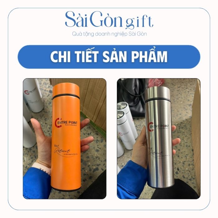 Các màu và logo in nổi bật trên bình giữ nhiệt