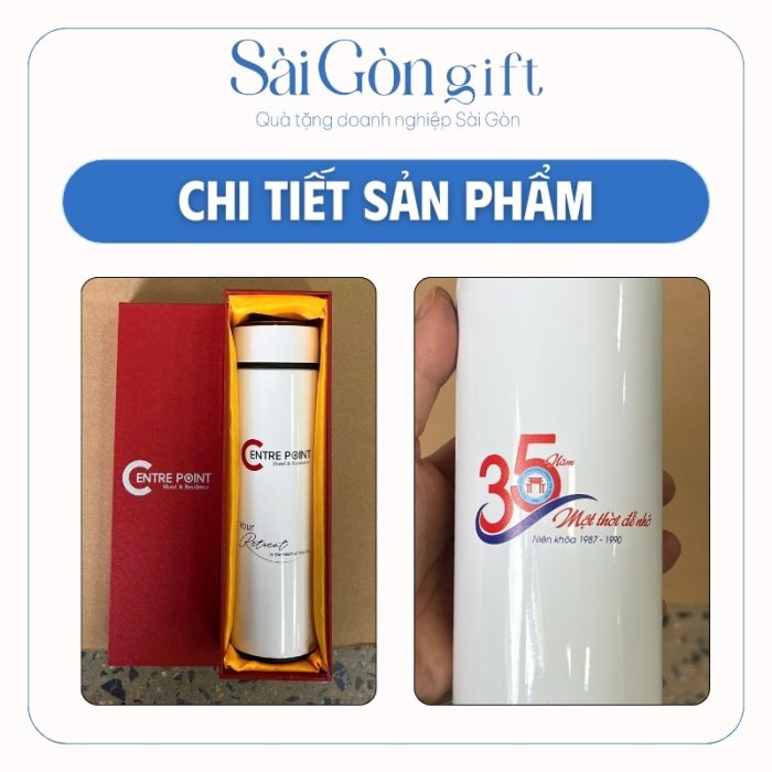 Hình ảnh thực tế logo kèm theo hộp xi lót lụa