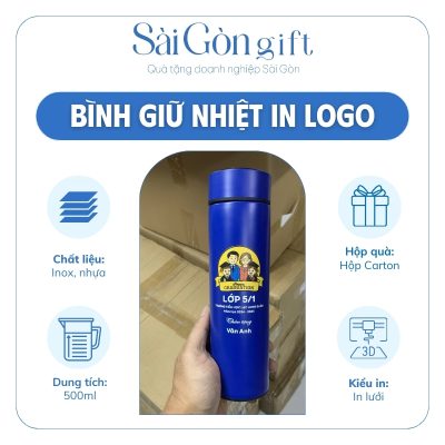đặc điểm Bình giữ nhiệt nắp vặn in logo quà tặng giáo dục