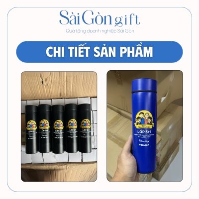 chi tiết Bình giữ nhiệt nắp vặn in logo quà tặng giáo dục