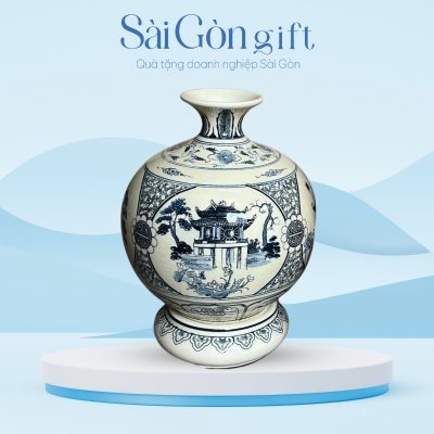 Bình Hút Lộc Hanh Vàng Men Rạn In Logo Quà Tặng Giáo Dục SG-BHL08