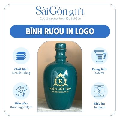 Đặc điểm bình rượu dung tích 600ml in logo