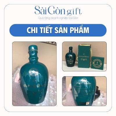 Chi tiết bình rượu bát tràng in logo thương hiệu