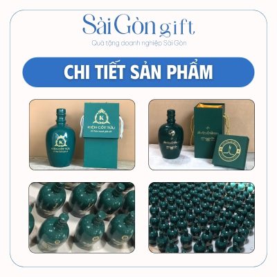Chi tiết bình rượu bát tràng in logo thương hiệu