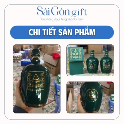 Chi tiết bình rượu bát tràng in logo thương hiệu