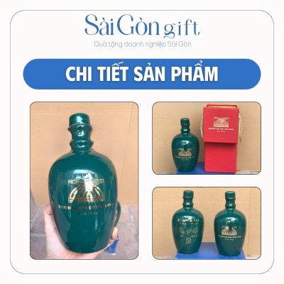 Chi tiết bình rượu bát tràng in logo thương hiệu