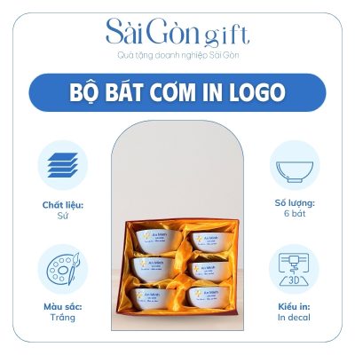 Thông tin cụ thể bộ bát cơm in logo