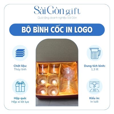 Đặc điểm bộ bình ly thủy tinh in logo