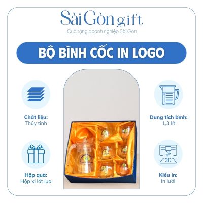 Các thông tin nổi bật của bộ cốc thủy tinh in logo