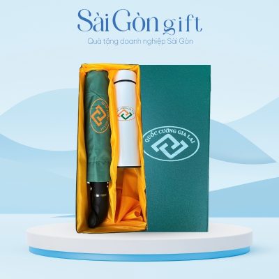 Bộ Giftset 2 Món Bình Giữ Nhiệt Và Dù Gấp Gọn Quà Tặng Đối Tác SG-GS14