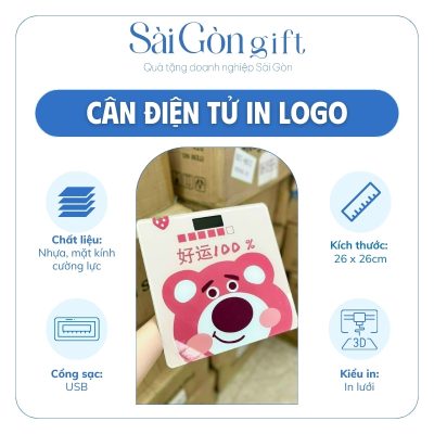 đặc điểm Cân Điện Tử Hoạt Hình In Logo Quà Tặng Nhân Viên SG-CD02