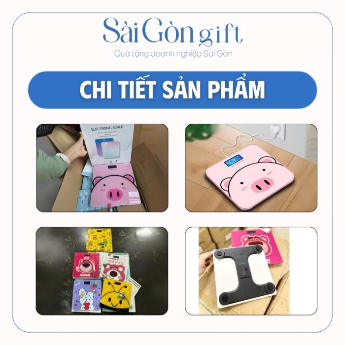 chi tiết Cân Điện Tử Hoạt Hình In Logo Quà Tặng Nhân Viên SG-CD02